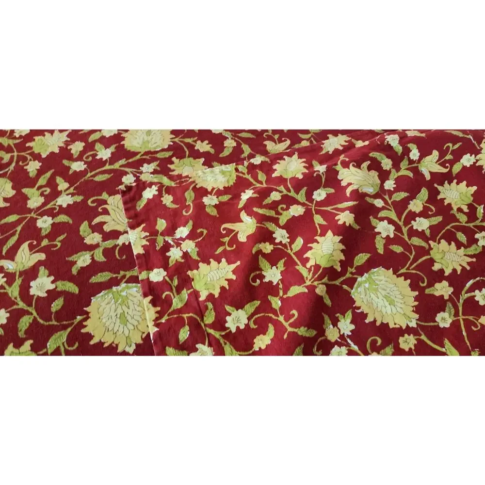 Pottery Barn Collette Vanessa Palampore Red Linen Blend Queen Full Duvet Sham